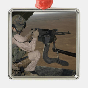Ornamento De Metal US Marine test disparando uma metralhadora pesada