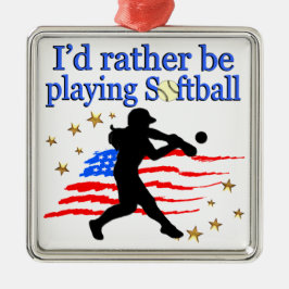 ORNAMENTO DE METAL USA SOFTBALL PLAYER AMA DESIGN SOFTBALL