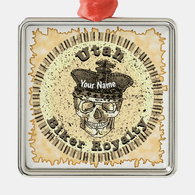 Ornamento De Metal Utah Biker (Frente)