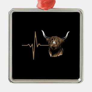 Ornamento De Metal Vaca de Highland escocesa