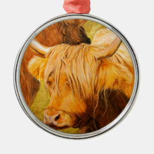 Ornamento De Metal Vacas das montanhas, gado escocês