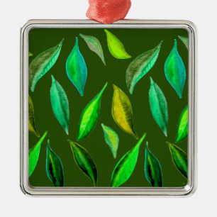 Ornamento De Metal Vai o Natal verde do eco das folhas do eco