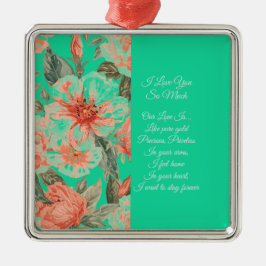 Ornamento De Metal Valentines Day, I Love You So Much, Love Poem