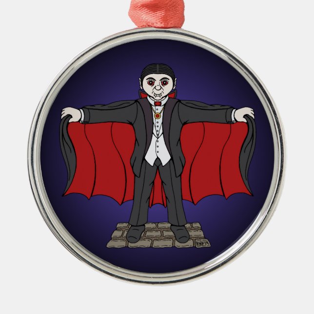 Ornamento De Metal Vampiro/Drácula (Frente)