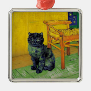 Ornamento De Metal Van Gogh Black Cat