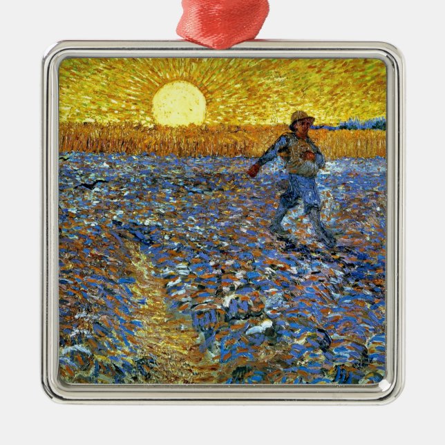 Ornamento De Metal Van Gogh - O Sower (Frente)