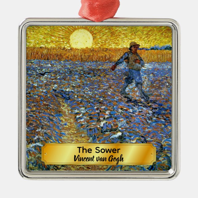 Ornamento De Metal Van Gogh - O Sower (Frente)