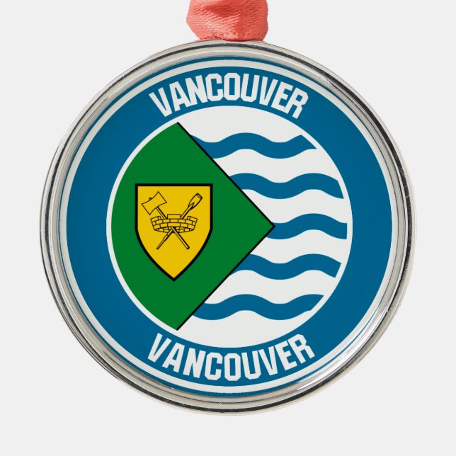 Ornamento De Metal Vancouver Round Emblem (Frente)