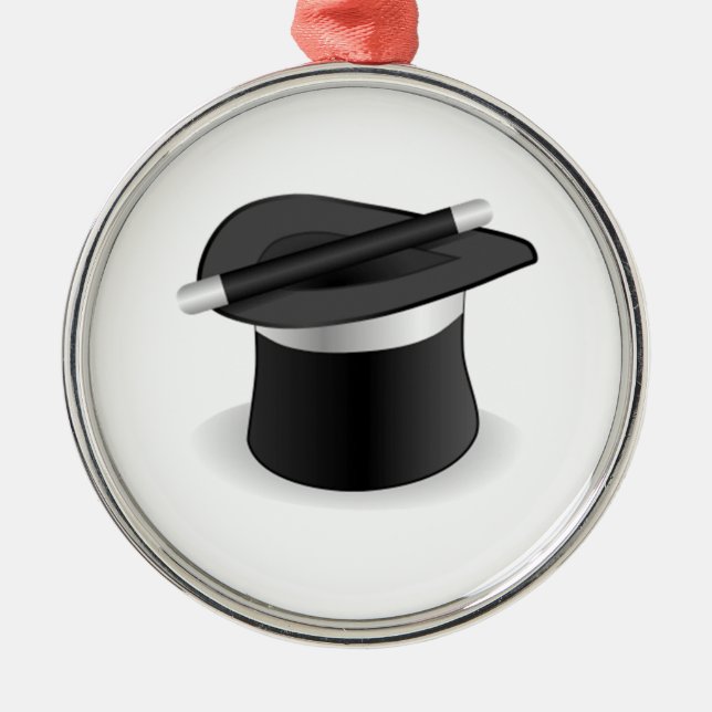 Ornamento De Metal Varinha e chapéu do mágico (Frente)