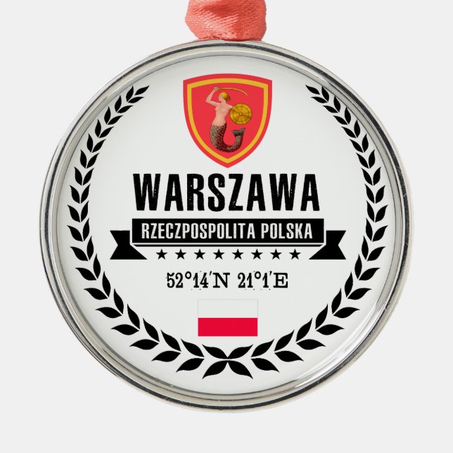 Ornamento De Metal Varsóvia (Frente)