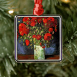 Ornamento De Metal Vase com Poppies Vermelhos | Vincent van Gogh<br><div class="desc">Vase with Red Poppies , de Vincent van Gogh, é uma pintura cativante de vida morta que destaca o uso vibrante de cor e escovas expressivas pelo artista. A pintura apresenta um simples vaso auricular cheio de papoilas negros e crimson, colocados contra um fundo texturizado e mutado. O contraste entre...</div>