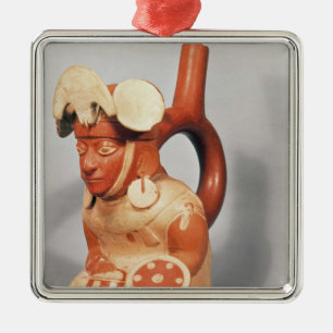 Ornamento De Metal Vaso do stirrup de Mochican na forma da
