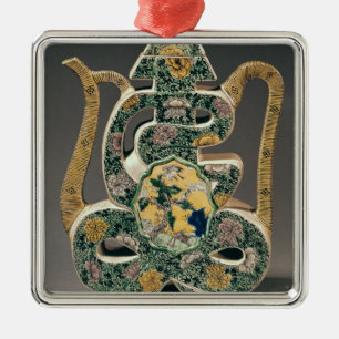 Ornamento De Metal Vaso do vinho sob a forma shou do caráter '