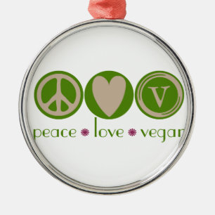 Ornamento De Metal Vegan do amor da paz