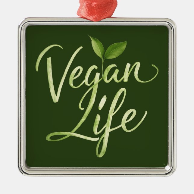 Ornamento De Metal Vegan Life (Frente)