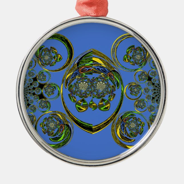 Ornamento De Metal Veja minhas curvas azuis (Frente)