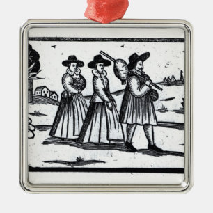 Ornamento De Metal Vela ajustada peregrinos no Mayflower