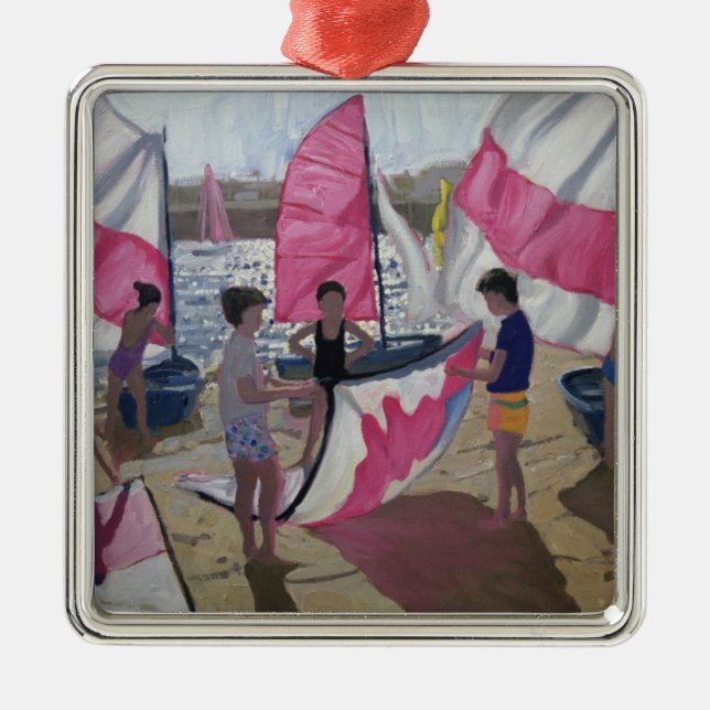 Ornamento De Metal Veleiro Royan France 1992 (Frente)