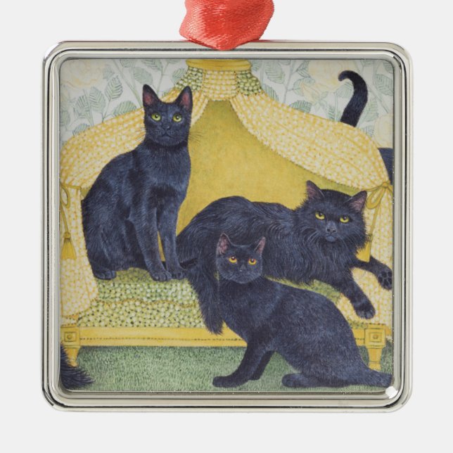 Ornamento De Metal Veludo preto (Frente)