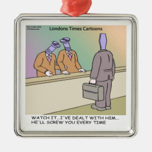 Ornamento De Metal Vendedor Maluco por Rick London Divertido