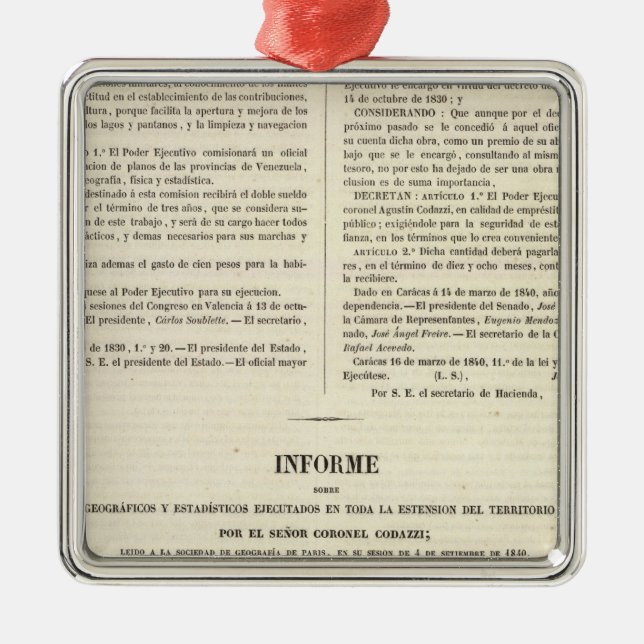 Ornamento De Metal Venezuela 2 (Frente)