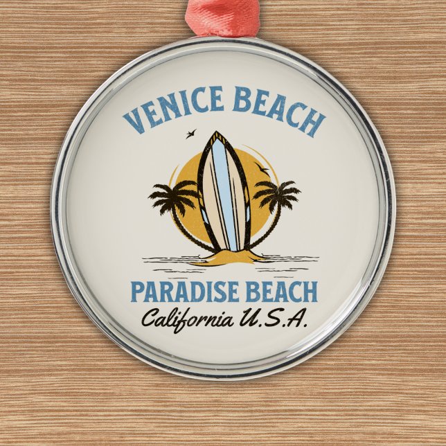Ornamento De Metal Venice Beach California Paradise Beach (Criador carregado)