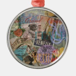 Ornamento De Metal Venice Vintage Trendage Itália Viagem Collage
