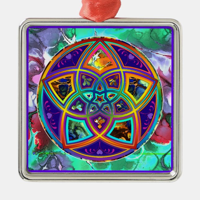 Ornamento De Metal Venus Flower of Love fineART Flower Power / Quadra (Frente)