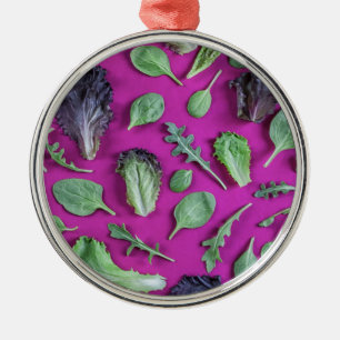 Ornamento De Metal Verdes da alface no roxo