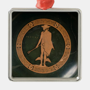 Ornamento De Metal Vermelho-figura grega copo, descrevendo o deus