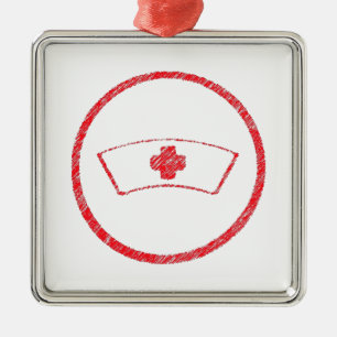 Ornamento De Metal vermelho médico hospital enfermeira cruz