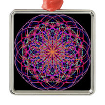 Vermelho rosa Negro Caleidoscópio Mandala Art