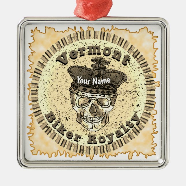 Ornamento De Metal Vermont Biker (Frente)