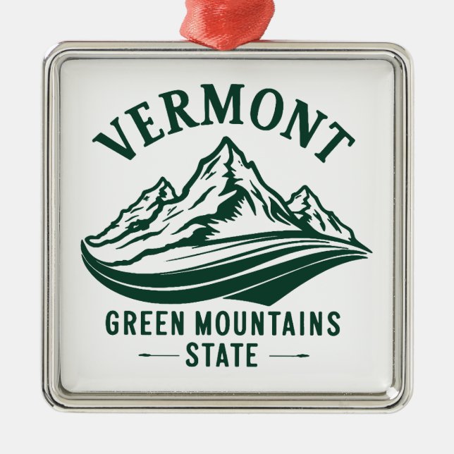 Ornamento De Metal Vermont, Estado das Montanhas Verdes (Frente)