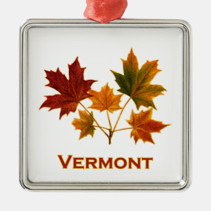 Ornamento De Metal Vermont Fall Foliage - Maple Leaves