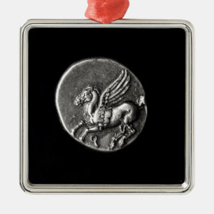 Ornamento De Metal Verso da moeda que descreve Pegasus