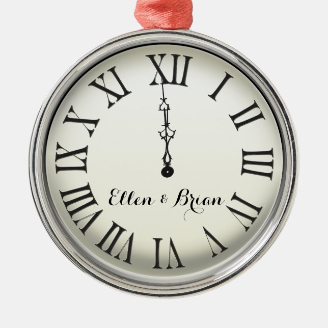 Ornamento De Metal Véspera de Ano Novo personalizada (Frente)