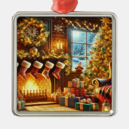Ornamento De Metal Véspera de Natal Aconchegante