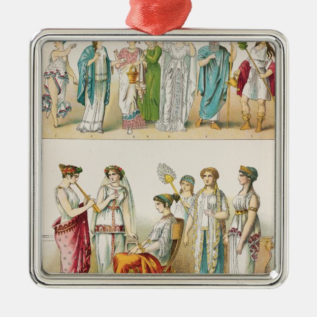Ornamento De Metal Vestido teatral grego (Frente)