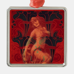 Ornamento De Metal Véu Vermelho