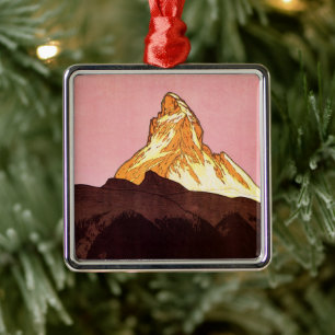 Ornamento De Metal Viagens vintage, montanha de Matterhorn, suiça