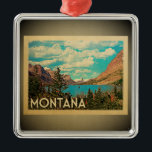 Ornamento De Metal Viagens vintage Ornament Montana<br><div class="desc">Um ornamento legal de Montana estilo vintage apresentando um lago no Parque Nacional Glacier.</div>