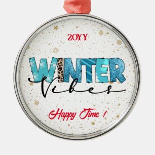Ornamento De Metal Vibes do inverno Personalizam