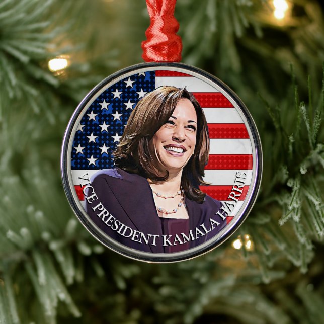 Ornamento De Metal Vice-Presidente Kamala Harris Keepsasair Souvenir (Árvore)