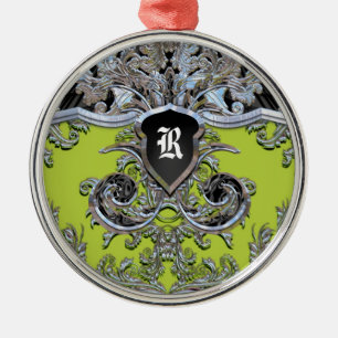 Ornamento De Metal Victorian do monograma do vinhedo de Waydhill
