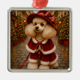 Ornamento De Metal Victorian Poodle Holiday