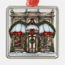 ORNAMENTO DE METAL VIDRAÇA DE LOJA DE NATAL MUITO ORNADA