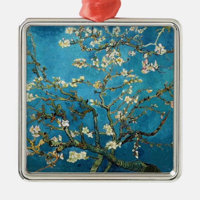Ornamento De Metal Vincent van Gogh, Almond Tree florescente (Frente)