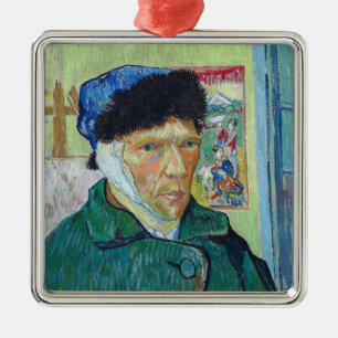 Ornamento De Metal Vincent van Gogh - Autorretrato com a orelha banda