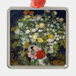 Ornamento De Metal Vincent van Gogh - Buquê de Flores em um Vaso